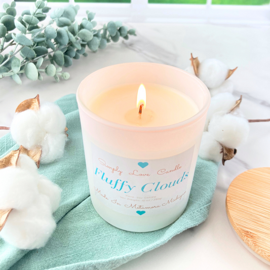 Fluffy Cloud 8oz candle with Bamboo Lid