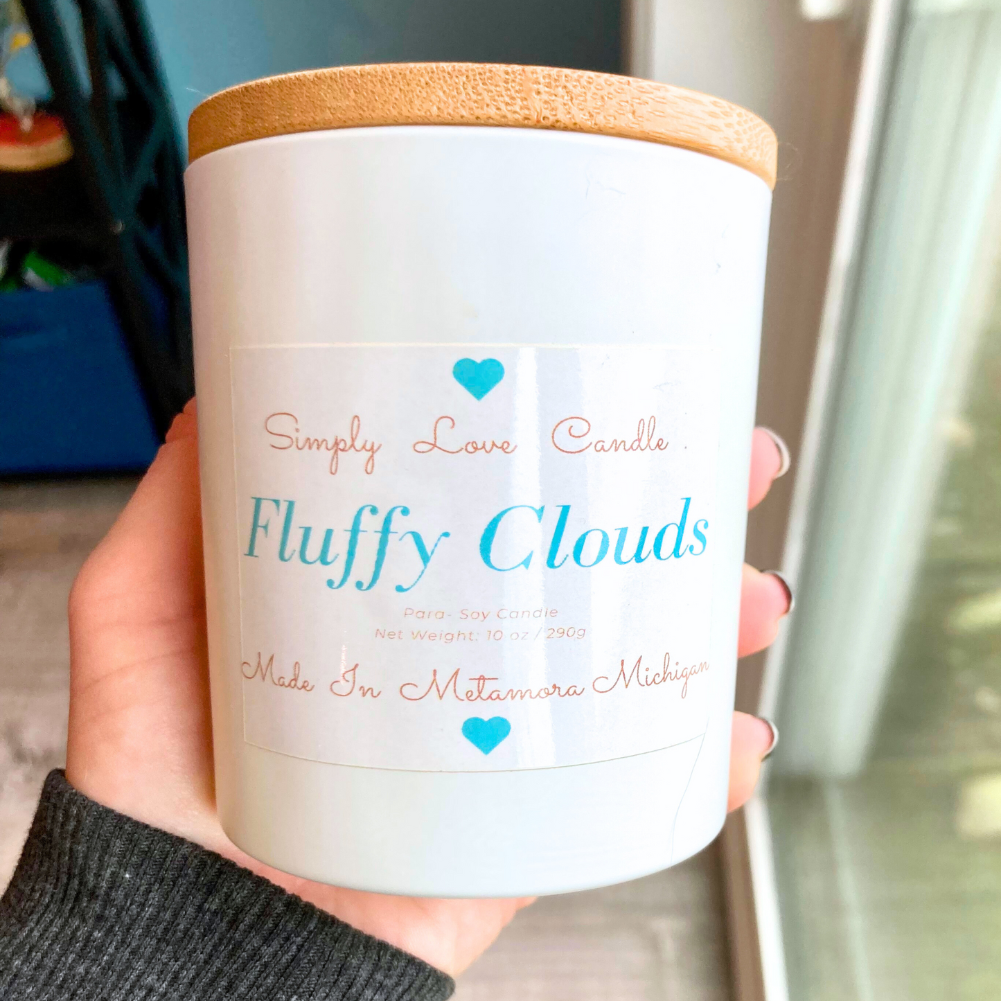 Fluffy Cloud 8oz candle with Bamboo Lid