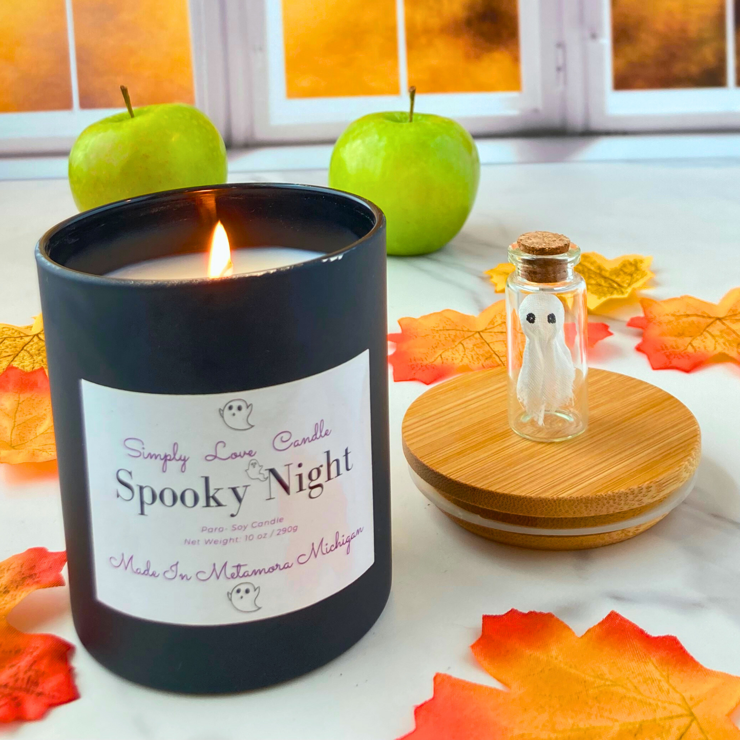 Spooky Night 8 oz candle with bamboo lid