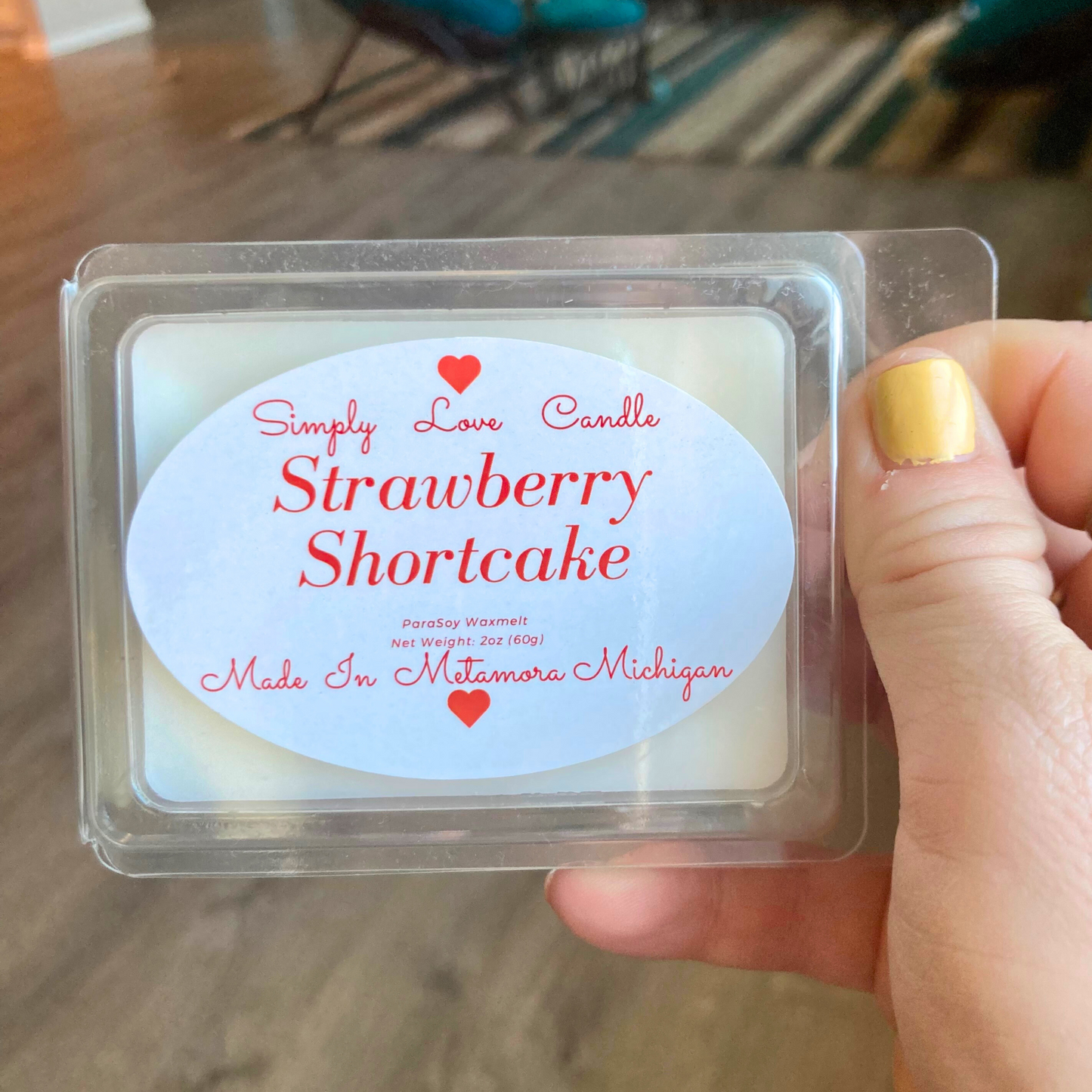 Strawberry Shortcake heart shaped wax melt