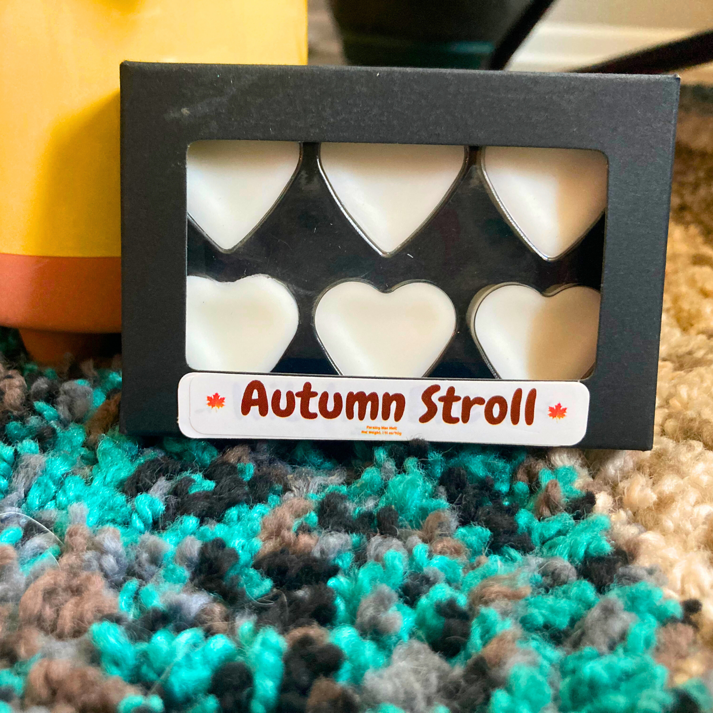 Autumn Stroll Heart Wax Melts in Black Kraft Box