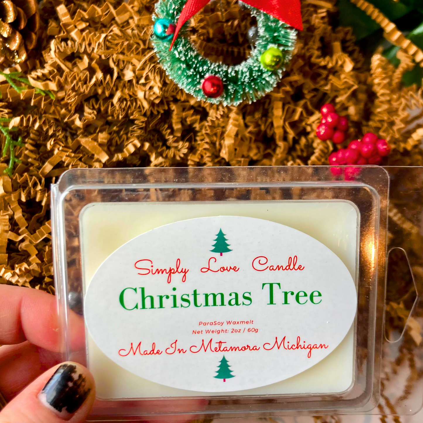 Christmas Tree Heart Wax Melt Balsam Fir Scent