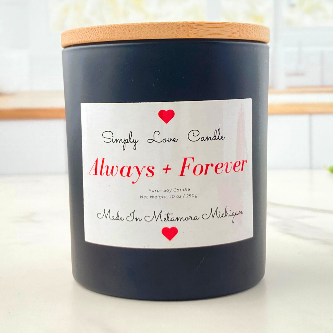 Always and Forever 8 oz Candle with Bamboo Lid