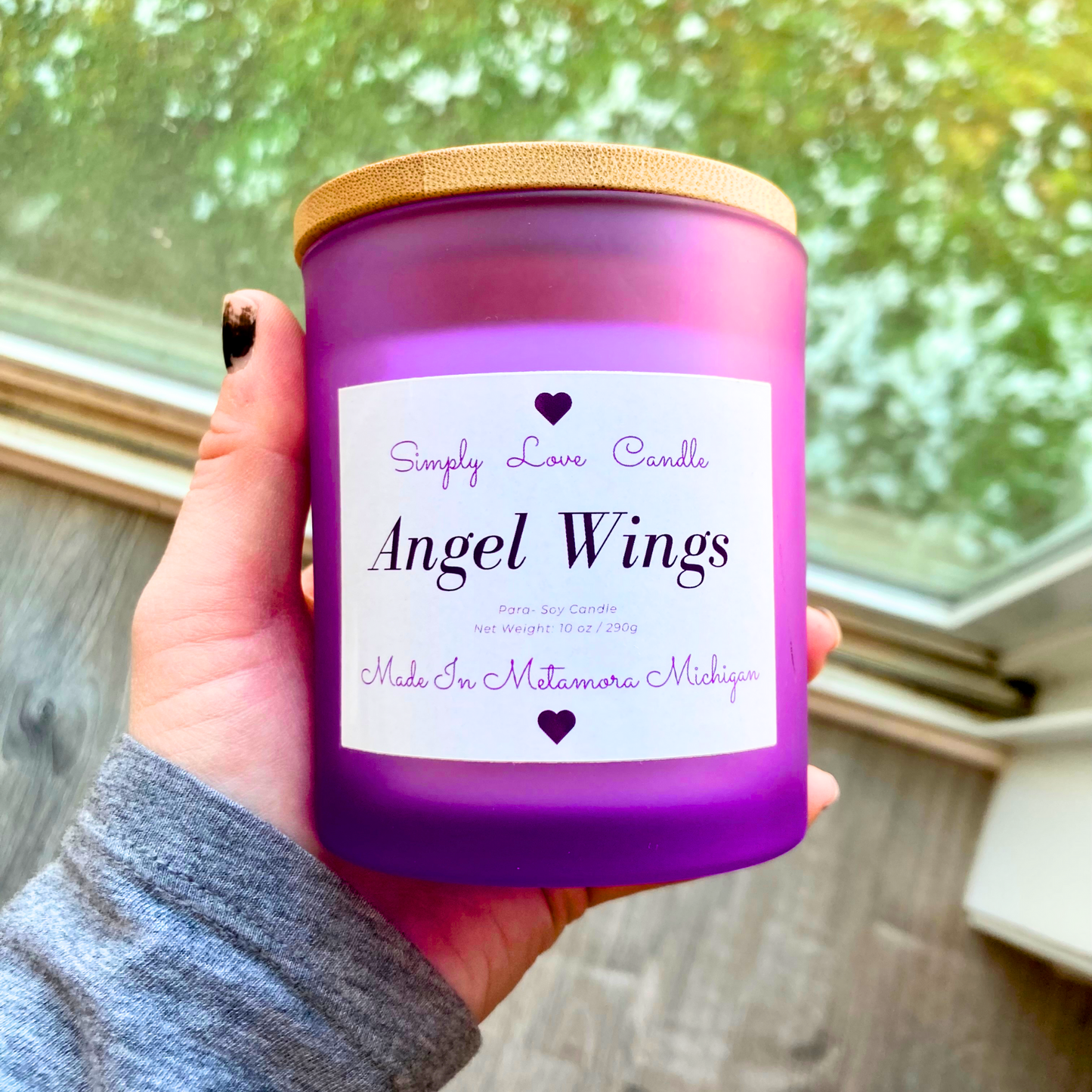 Angel Wings 8 oz Candle with Bamboo Lid