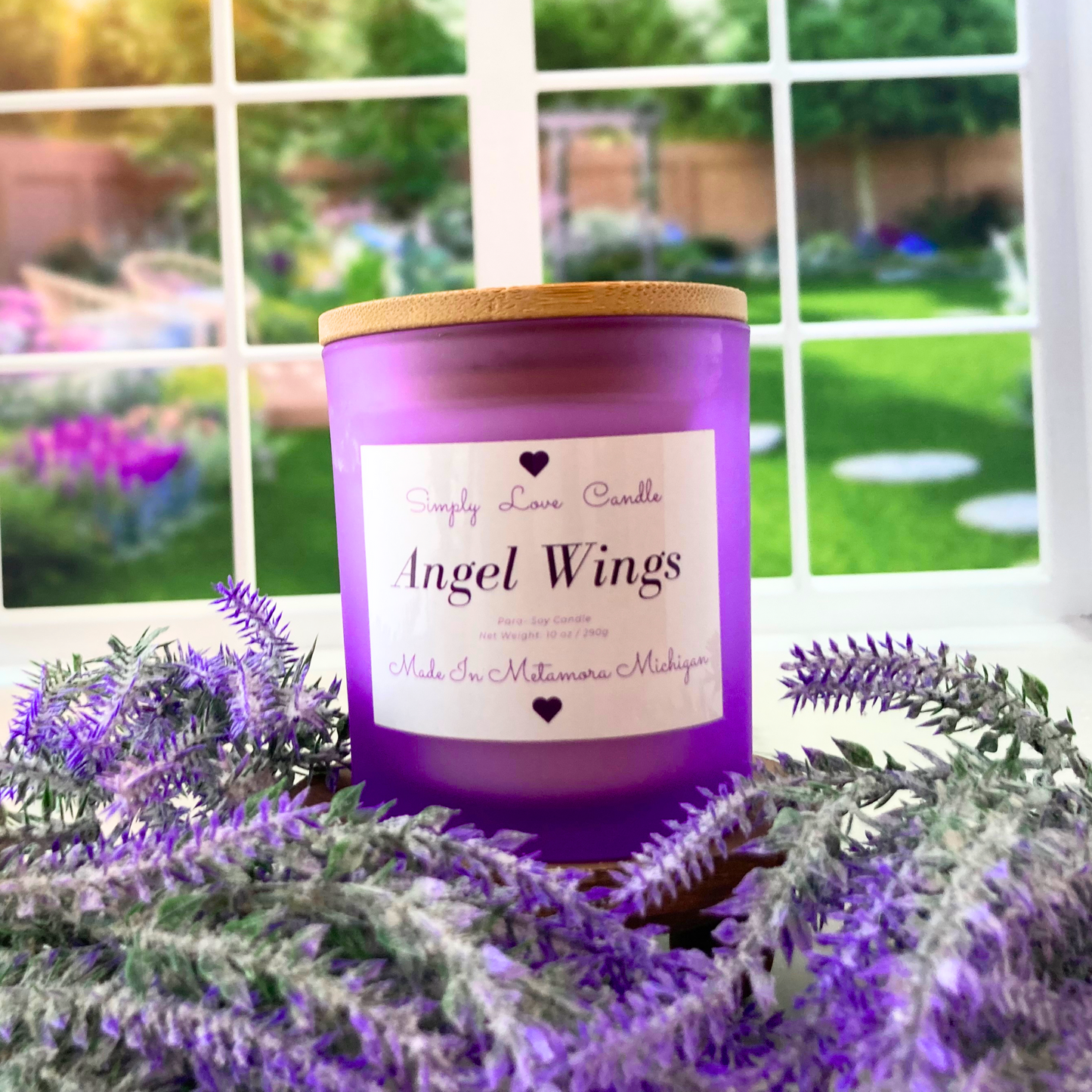 Angel Wings 8 oz Candle with Bamboo Lid