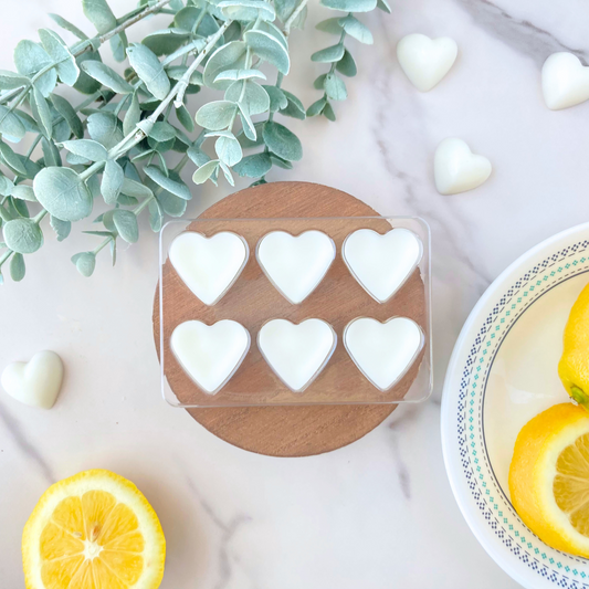 Lemon Drop Heart Wax Melts in Black Kraft Box