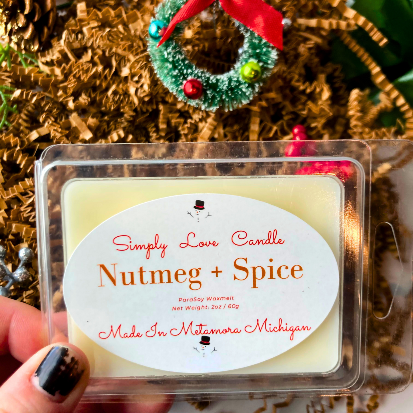 Nutmeg and Spice Heart Wax Melt