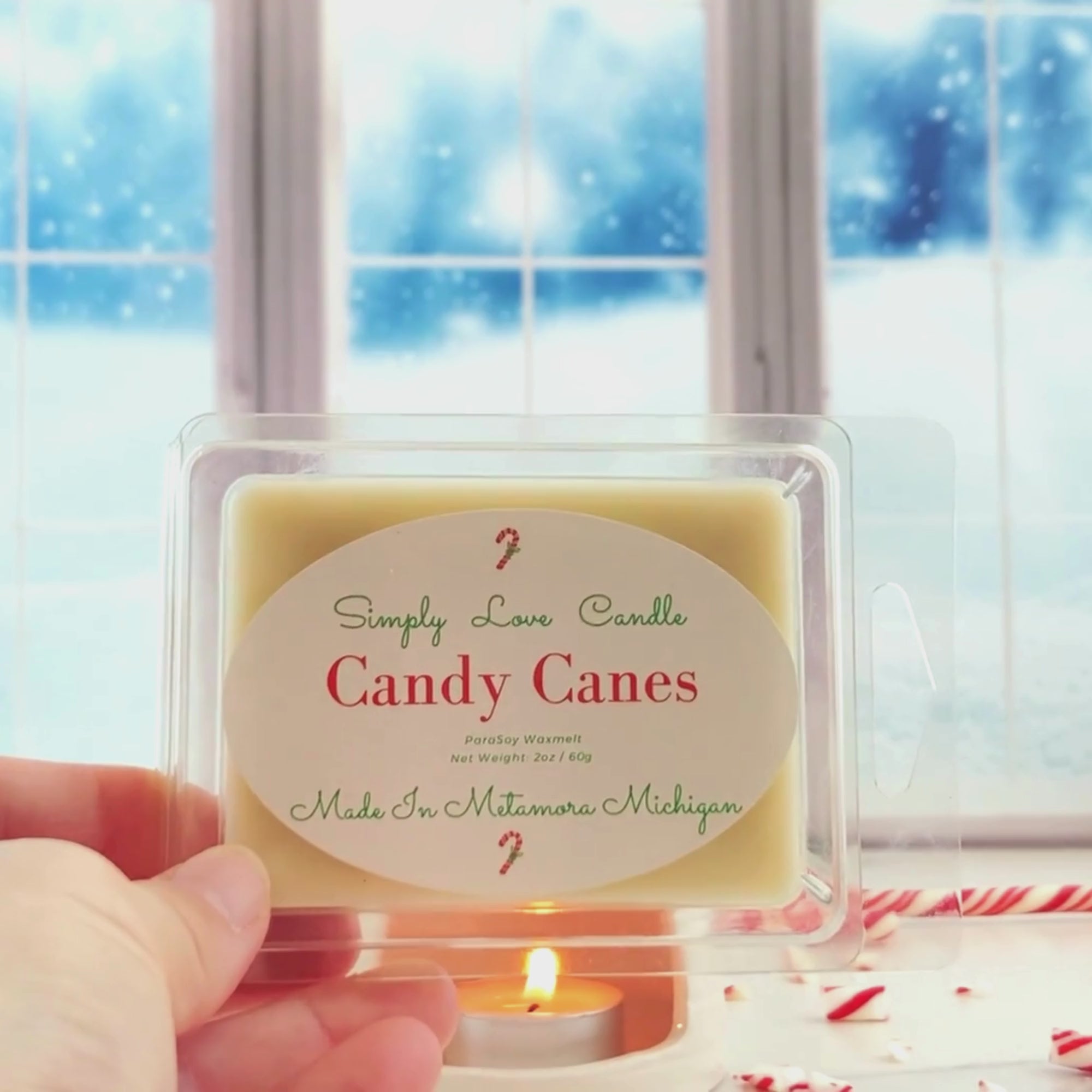 Candy Cane Heart Wax Melt Vanilla + Mint Scent – Simply Love Candle