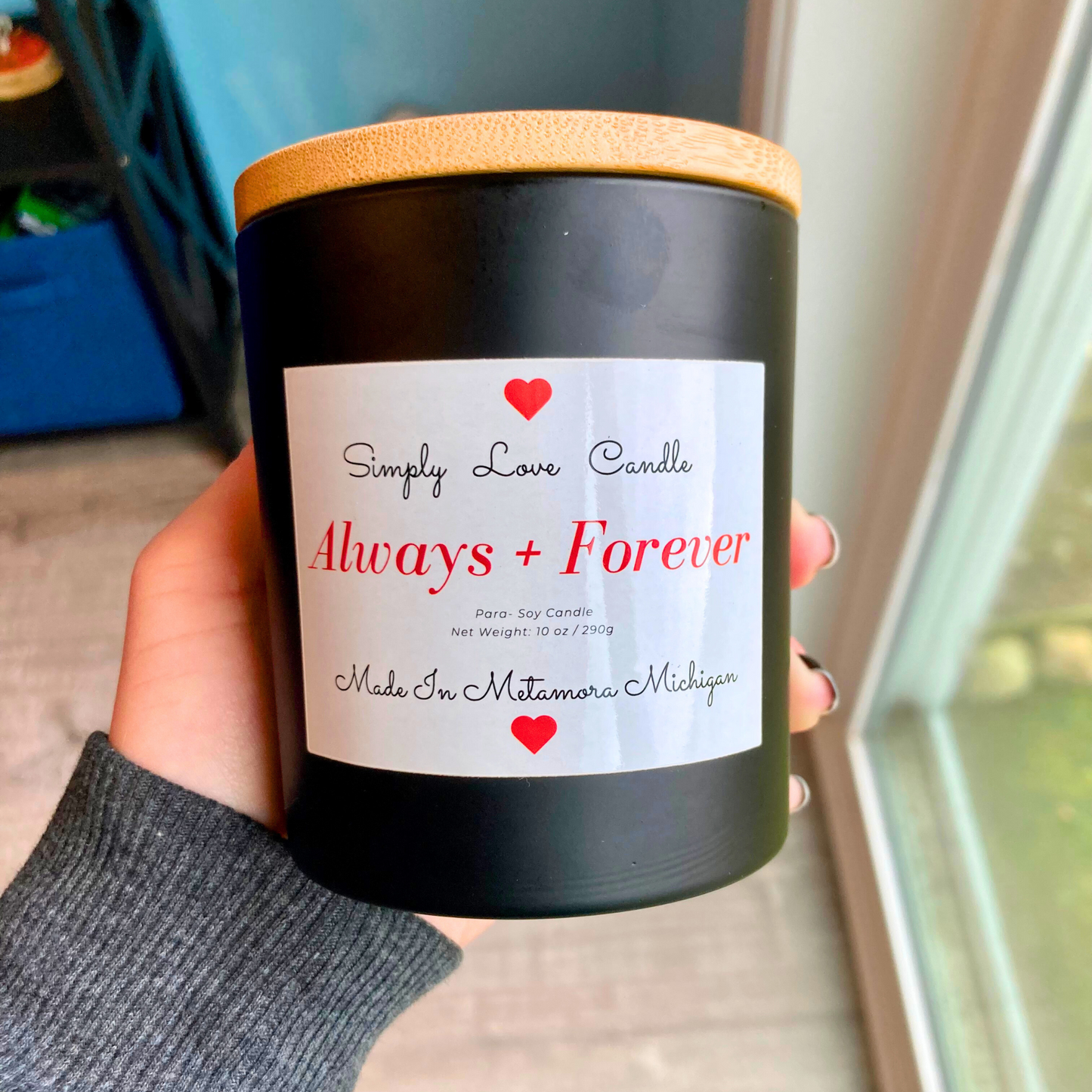 Always and Forever 8 oz Candle with Bamboo Lid