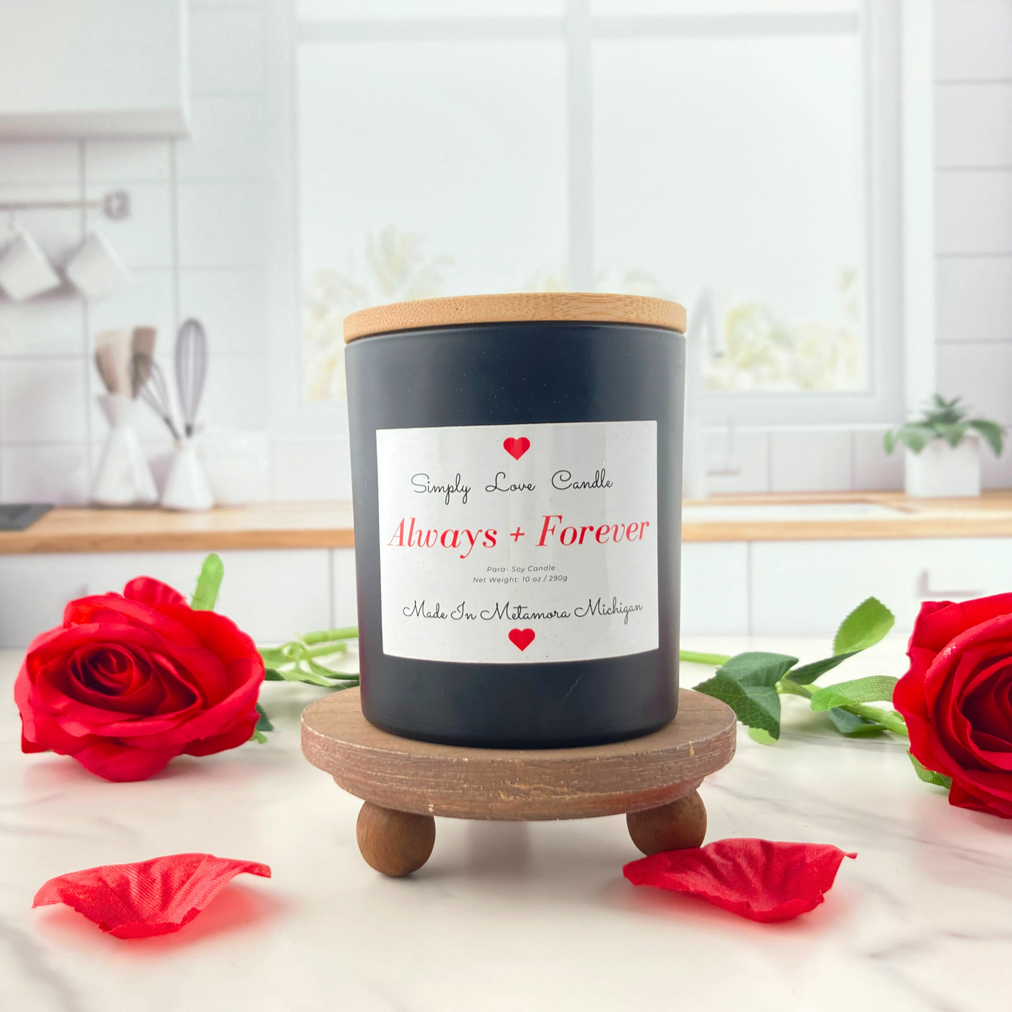 Always and Forever 8 oz Candle with Bamboo Lid