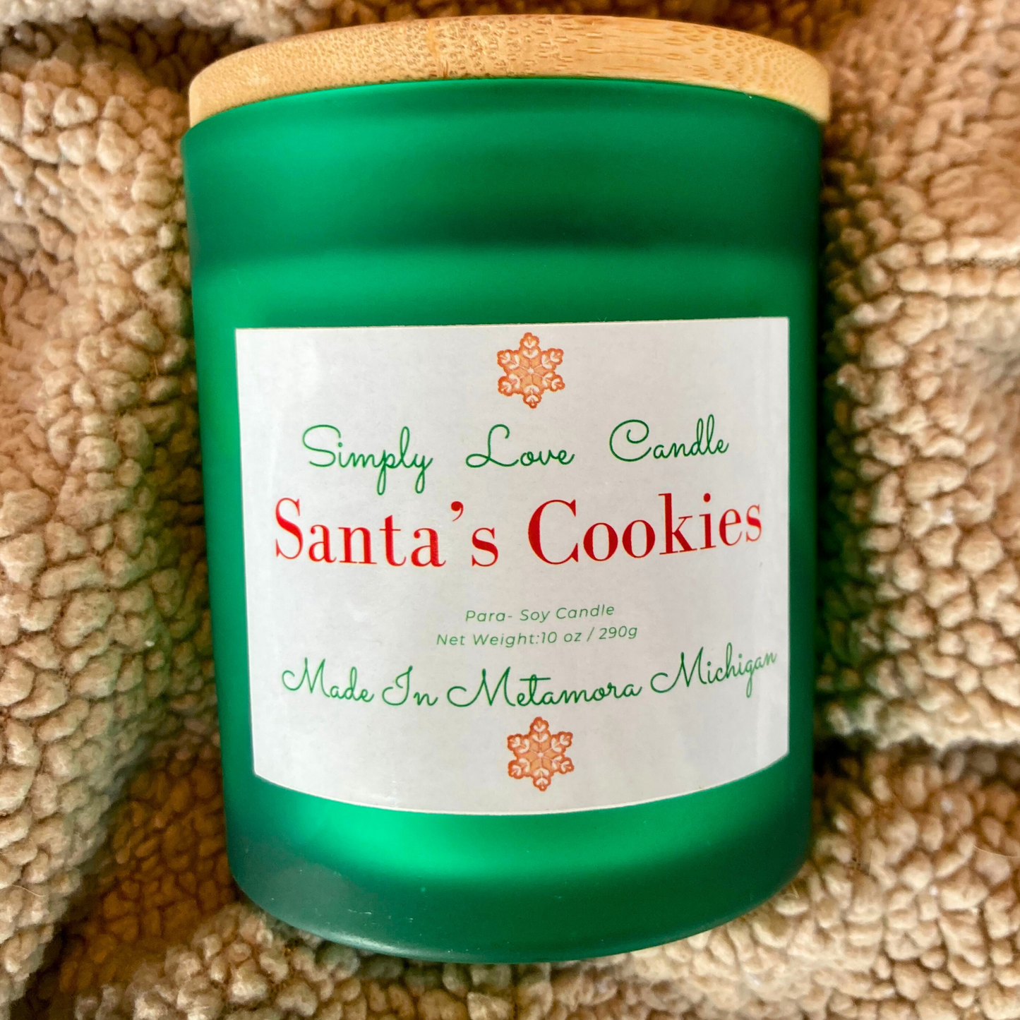 Santa's Cookies 8 oz candle with bamboo lid