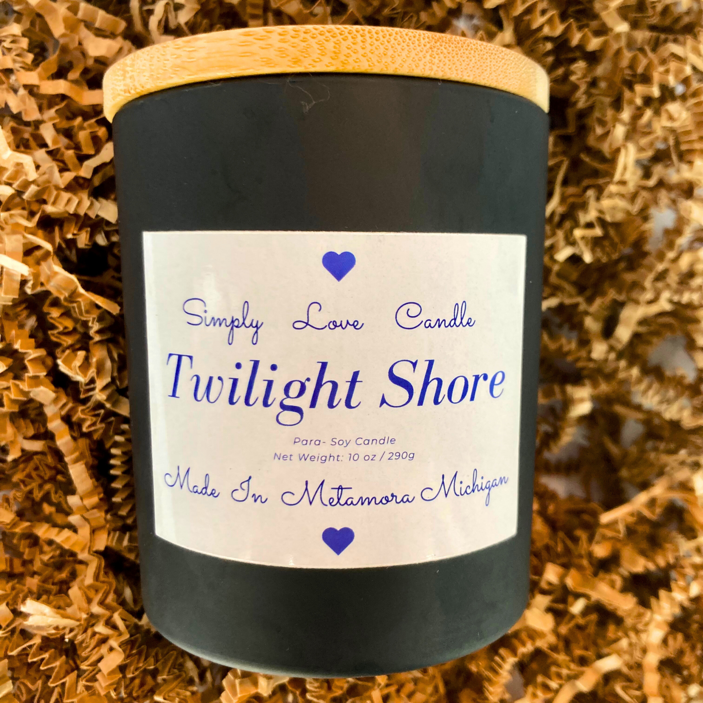 Twilight Shore 8 oz candle with bamboo lid